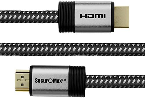 SecurOMax HDMI Kablosu (4K 60Hz, HDCP 2.2, HDR, 18Gbps) Örgülü Kablo, 12 Fit