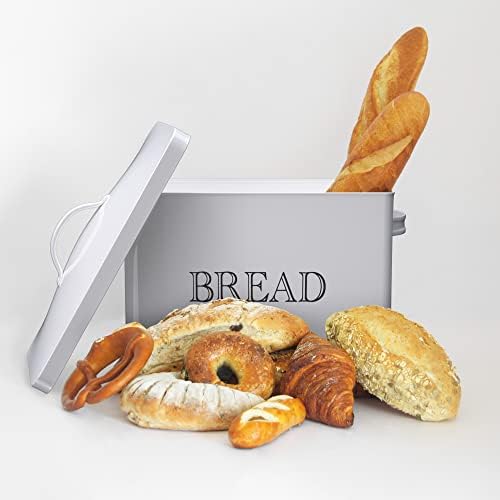 JRENİNET Metal Ekmek Kutusu-Mutfak Tezgahı için Çiftlik Evi Ekmek Kutusu-Yerden Tasarruf Sağlayan, Büyük Kapasiteli Ekmek Saklama
