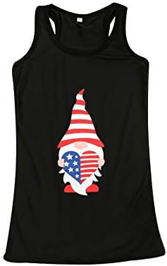 Bayan Yurtsever Grafik Tank Tops 4th Temmuz Bağımsızlık Günü Kolsuz T-Shirt Yaz Yurtsever Tops