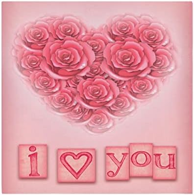 Aslsı Sevgililer Günü Çiçek Kalpler Bez Peçeteler 6 Set Seni Seviyorum Yumuşak 20x20 İnç Yemeği Masa Peçeteler Rahat Polyester