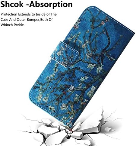Cep Telefonu kılıfı Kayısı Çiçek Desen Renkli Çizim Yatay Çevir Deri Kılıf için Galaxy A7 (2018) / A750F, Tutucu ve Kart Yuvaları