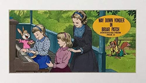 Song of the South'un Way Down Yonder in Briar Patch Orijinal Suluboya Resimleri 1977'de bir Hikaye Kitabı İllüstrasyonu Olarak