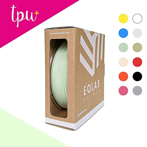EOLAS BASKILAR Prim TPU+ 3D Yazıcı Filament Gıda ve Oyuncak Güvenli 1.75 mm Doğruluk + / -0.05 mm, 250g (0.55 lb) (Nane)