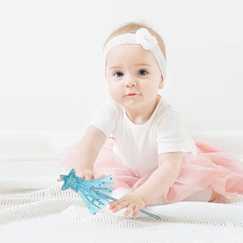 6 PCS Glitter Prenses Değnek Kiti Kız Peri Değnek Yıldız Değneklerini Peri Sihirli Elbise-up Değnek için kız Prenses Kostüm Rol