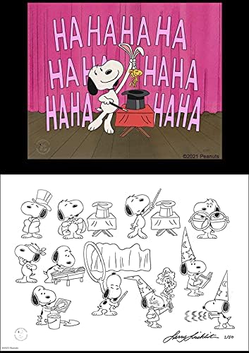 YER FISTIĞI Snoopy Houdini'nin Hat Trick Sınırlı Sayıda 50 Animasyon Cel VE Storyboard Baskı Larry Leichliter tarafından imzalandı