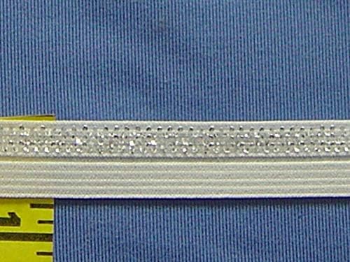 dantel Trim-Yumuşak Metalik Glitter Fold-Over Elastik 5/8 Beyaz ve Beyaz 15 yds ABD FE45 Kalite Hızlı