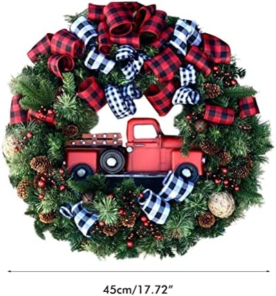 Yojack Noel Çelenk 45 cm Yaratıcı Çelenk Noel Dekorasyon Yapay Çelenk Araba Ev Pencere Duvar Dekorasyon Çelenk
