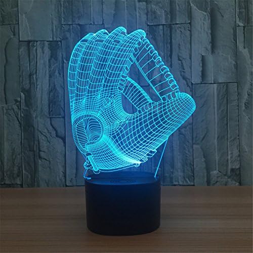 Beyzbol Eldiveni 3D ILLusion kablosuz bluetooth hoparlör Gece Lambası Çarpıcı Görsel Renk Değiştirme Optik Masa Masa Lambası