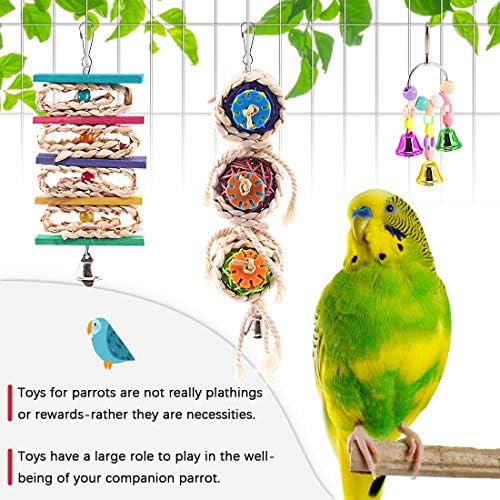 Hilitchi Kuşlar Oyuncaklar Asılı Hamak Çan Salıncak Çiğneme Oyuncaklar için Papağanlar, Parakeet, Conure, Papağanının, Mynah,