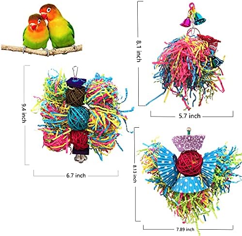 HZAKXIN Kuş Çiğneme Oyuncaklar Papağan Kuş Parçalayıcı Oyuncak Parakeet Lif Kabağı Toplayıcılık Oyuncaklar Kuş Oyuncaklar Kağıt
