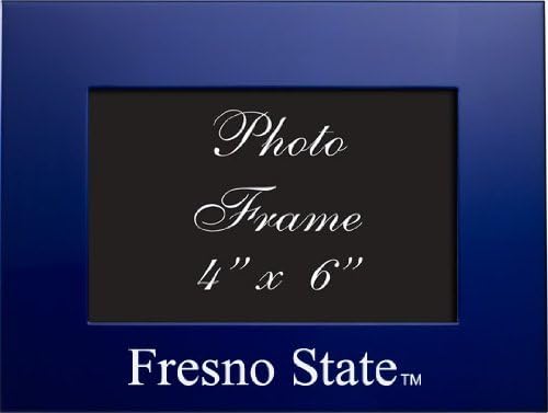 Fresno Eyalet Üniversitesi - 4x6 Fırçalanmış Metal Resim Çerçevesi - Mavi