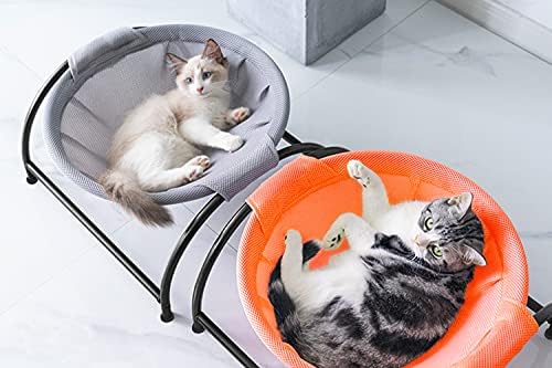MW Kedi Hamak Yatağı Küçük Büyük Kediler için Serbest Duran Yükseltme (Gri)