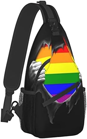 Moda Dayanıklı Erkek Kadın tek kollu çanta Göğüs Crossbody Çanta Paketi Sırt Çantası için Spor, Seyahat, Egzersiz, Eşcinsel Gurur
