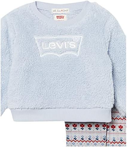Levi's baby-girls Crewneck Sweatshirt ve Joggers 2'li Kıyafet Seti