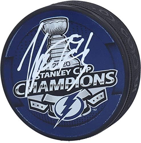 Steven Stamkos Tampa Bay Lightning 2020 Stanley Kupası Şampiyonları İmzalı 2020 Stanley Kupası Şampiyonları Logo Hokey Diski-İmzalı