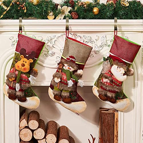 TAROSE Noel Stocking Tutucu, 6 Set, Manto Klip Şömine Kanca Askı, Stocking Kaydırır için Parti Noel Dekorasyon Malzemeleri (Pirinç)