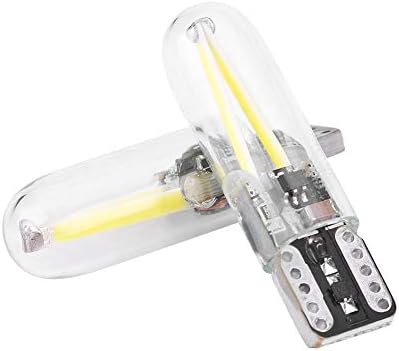 T10 LED ışıklar, çifti 8-28 V W5W T10 Cam COB Filament LED Araç İç Okuma DRL Dönüş Sinyali LED Ampul (beyaz)