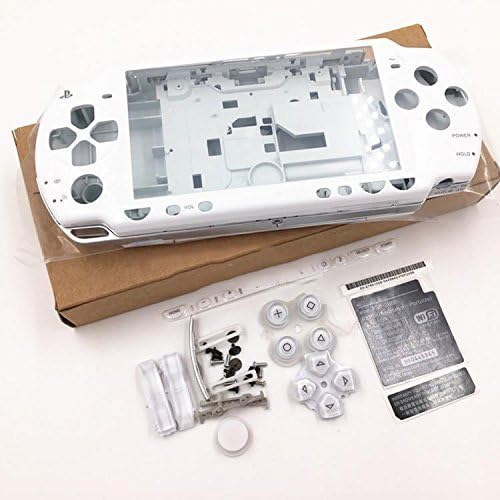Düğme Seti ile Yeni Yedek Sony PSP 2000 Konsol Tam Konut Shell Kapak-Beyaz