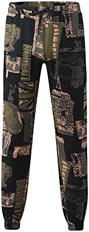 HONGJ Boho Pantolon Mens için, Retro Etnik Tarzı İpli Elastik Bel Eşofman Altı Sokak Grafik Slim Fit Rahat Pantolon