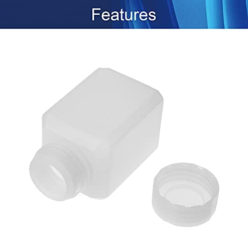 Aicosineg 16.91 oz Saydam Plastik Kare Reaktif Şişesi 6.50 inç x 2.52 inç (YxG) sızdırmazlık sıvı saklama kabı Örnek Beyaz Kap