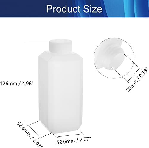 Aicosineg 8.45 oz Saydam Plastik Kare Reaktif Şişesi 4.53 inç x 2.36 inç (YxG) Sızdırmazlık Sıvı saklama kabı Örnek Beyaz Kap