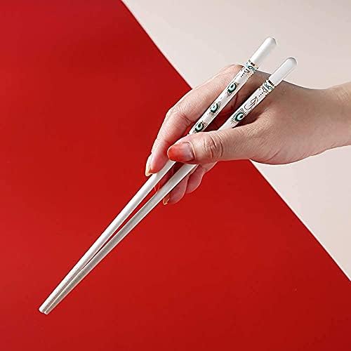 ZHANGDONG Chopsticks Yeniden Kullanılabilir Metal Chopsticks Ahşap Chopsticks Metal Chopsticks 10 Çift Beyaz Kemik Çini Chopsticks,