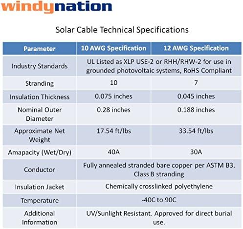 WindyNation 10 Ölçer 10 AWG Bir Çift 5 Metre Siyah + 5 Metre Kırmızı GÜNEŞ PANELI uzatma Kablosu Tel Güneş Konnektörleri