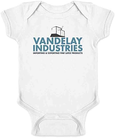 Pop Konuları Vandelay Industries Şirket Logosu Retro 90 s Beyaz 6 M Bebek Erkek Bebek Kız Bodysuit