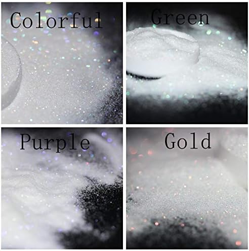 Tırnak Jılter 0.1 mm Ekstra Ince Holografik Beyaz Renkli Glitter Pul Toz için DIY Ruj, Kozmetik, Nail Art Craft Dekorasyon- (Renk: