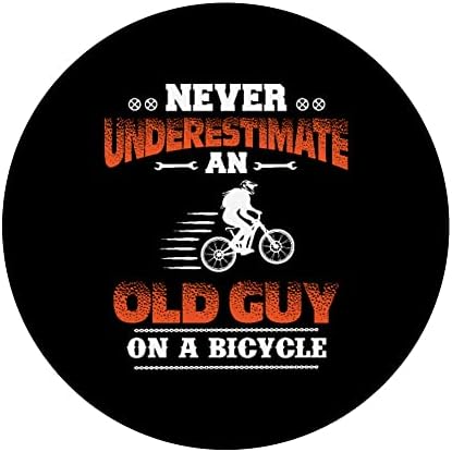 Bisikletçi Yaşlı Adam Bisiklete Biniyor Bisiklete Biniyor PopSockets Değiştirilebilir PopGrip