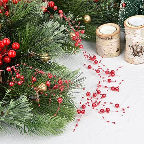 Lvydec 13ft Noel Ağacı Boncuk Çelenk Dekorasyon, çeşitli Boyut Boncuk Çelenk Kırmızı Boncuk Zincir Noel DIY Dekorasyon Tatil