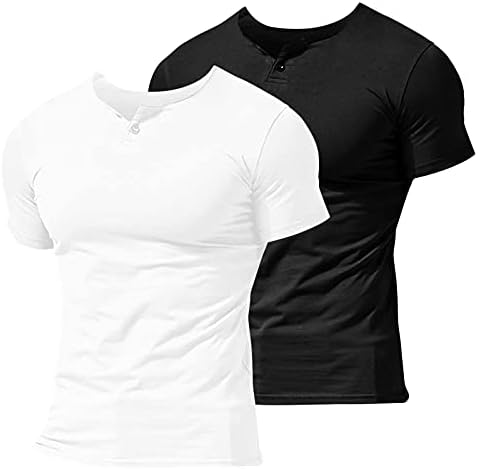 COOFANDY erkek 2 Paketleri Spor Kas T Shirt Fitness Egzersiz Beyzbol Tee Gömlek
