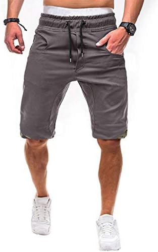 Heb HebeTop Men erkek Pamuklu Rahat Şort 3/4 Jogger kapri pantolonlar Nefes Diz Altı Kısa Pantolon Cepli