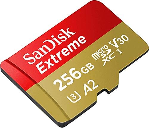 SanDisk 256 GB Extreme microSDXC UHS-I Hafıza Kartı için DJI Eylem 2 Kamera (SDSQXA1-256G-GN6MN) Sınıf 10, U3, A2, V30, 4 K UHD,