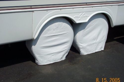 ÇİFT Depolama Vinil Lastik Kapakları 43 - 45 Çaplı Lastikler RV, Otobüs, Kamyon için Polar Beyaz