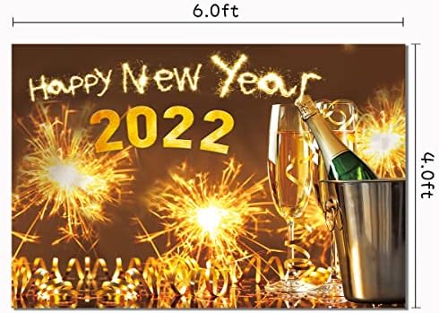 Havai fişek Gece Gökyüzü tema Mutlu yeni yıl partisi Fotoğraf Arka Plan, 2022 Yılbaşı partisi Afiş Tatlı Masa Süslemeleri 4x6ft