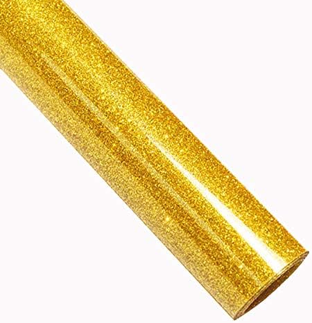 Glitter HTV Rolls 12 inç 10 metre demir On Glitter ısı transferi vinil için T-Shirt (Glitter altın)
