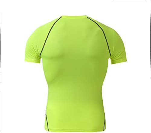 Boyufıtness erkek Serin Kuru Egzersiz Gömlek Sıkıştırma Spor Kısa Kollu Spor Baz Katman T-Shirt