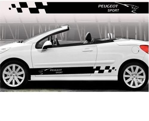 Peugeot yan çıkartma çıkartma 2 adet. set 180 cm (siyah)