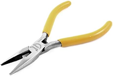 X-DREE 125mm Uzunluk Sarı Kolu İç Segman borular tüpler Pense (125mm de boyuna amarillo anillo de la pinza ınterna pinza de Nari