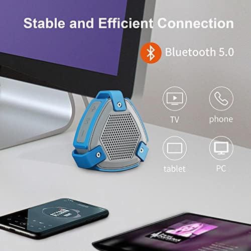 HEYSONG Duş Hoparlör, IP67 Su Geçirmez Bluetooth Hoparlör Bluetooth 5.0 ile Loud Ses Stereo Eşleştirme, 15 H Çalma Süresi, USB-C