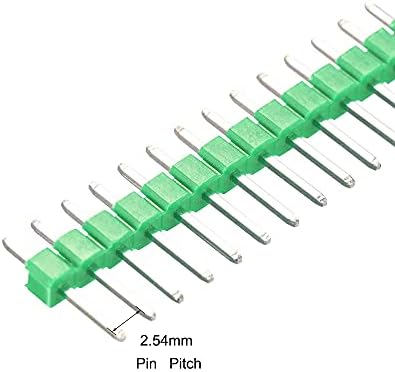 uxcell 5 adet Erkek Pin Header, 40 Pin 2.54 mm Düz Tek Sıra Kırılabilir Header Konnektör PCB Pin Şerit, Yeşil