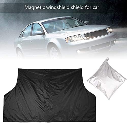 Araç ön camı Kapağı, Yeni Evrensel araç ön camı Kapağı Polyester Otomatik Pencere Kar Buz Koruyucu Kamyon SUV, Siyah / Gümüş
