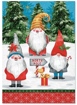 Holiday Gnomes Christmas Cards by Suzanne Nicoll - 18, 5 x 7 Tatil Tebrik Kartları Seti