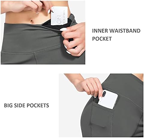 BALEAF Yoga Pantolon Kadınlar ıçin Cepler ıle Düz Bacak Yüksek Belli Ince Pantolon Petite Düzenli Rahat egzersiz pantolonları