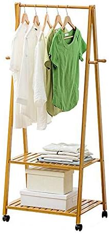 BJL Ahşap palto askılık portmanto, Ahşap Raf, giysi çamaşır rafı 4 Yan Kanca ile Ekstra Depolama Alanı için 2 Raf Giysi Standı
