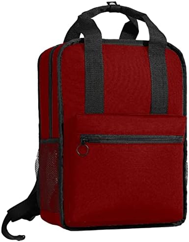 Sırt çantası Koyu Kırmızı Desen boyutu: 14x10.2x4. 7 inç Kare sırt çantası hafif ve dayanıklı