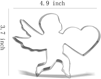Keewah Sevgililer Cupid ile Kalp Çerez Kesici-4. 9x3. 7 inç-Paslanmaz Çelik