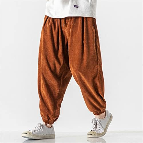 FENXIXI Kadife erkek Harem Pantolon Erkekler Koşu Sweatpants Büyük Boy Pamuk günlük pantolon Streetwear (Renk: Kahverengi, Boyutu: