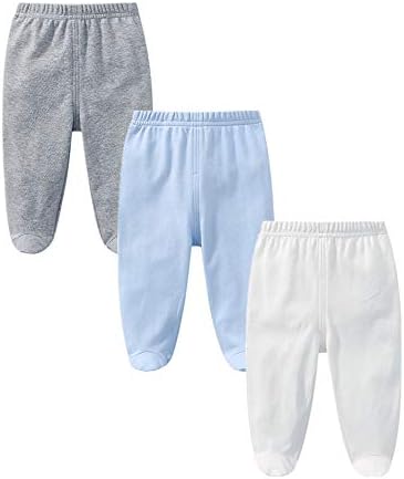 ZiweiStar Unisex-Bebek Kız Erkek Pamuk Topraklar Renk Ayaklı Pantolon Pringting Rahat Tayt 0-12 Ay